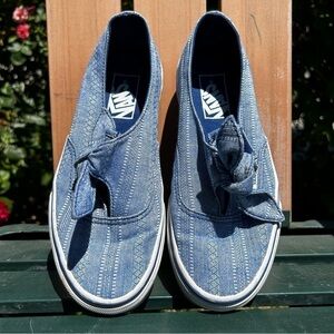 Vans‎ Off The Wall Blue Knotted Slip On Sneakers